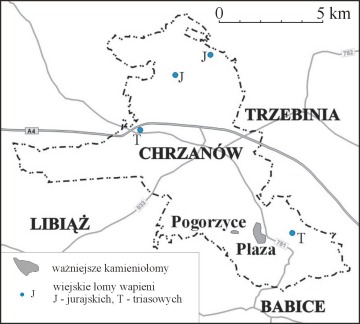 Miejsca wydobycia wapieni na terenie Gminy Chrzanów w XX wieku.
