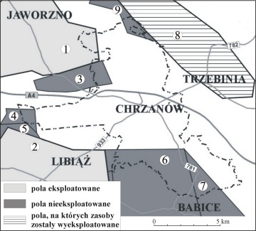 Pola z udokumentowanymi zasobami węgla kamiennego